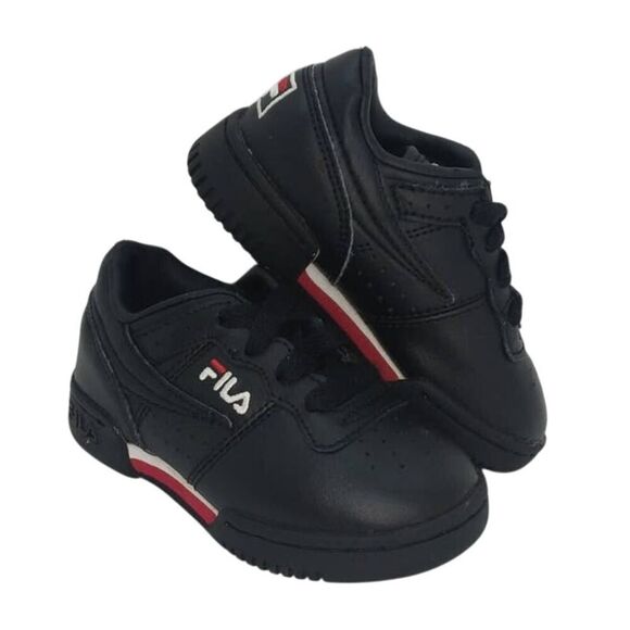 FILA Original Fitness Toddler's Pre-owned Black with Red/White Sneakers - sz. 6C - Picture 1 of 4